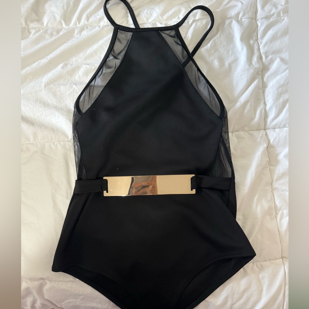 Body suit with open criss cross back